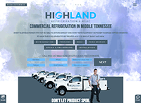 Highland Refrigeration HVAC Website from Portfolio of Andrew Kauffman